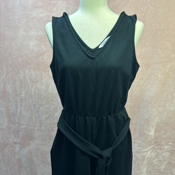 Pop Sugar Small Pant Jumpsuit With Belt Waist to Hem 33” Black - Picture 2 of 4